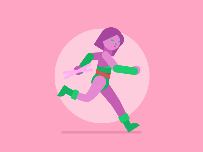 Blink animation blink character character animation comics cycle dribbble marvel motion design motion graphics run shape animation