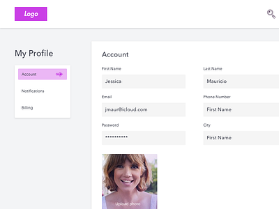 Settings - Profile Page dailyui profile settings