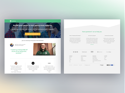 StudySoup Elite Notetaker Referral Program Landing page Design college elite notetaker refer a friend referral school study studysoup ui ux