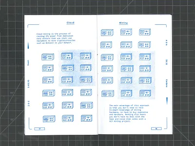 Bitcoin Zine blu blue ink risograph