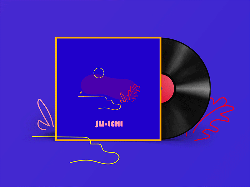 JU-ICHI Bassnova animation branding cute fun illustration island music ocean plants record scene tropical