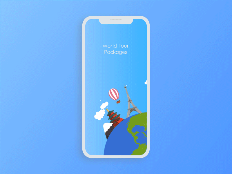 World Tour Package Animation animation gif mobile tour travel ui ux world