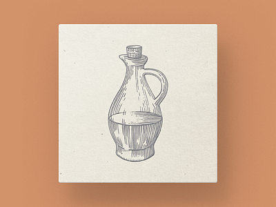 Bottle of Oil bottle drawing engraving illustrator oil old paper pen pencil technique