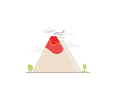 Volcano vibes. illustration lava minimal nature vibes of a volcano volcano