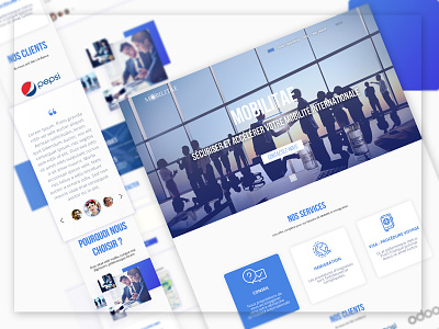 Mobilitae - Immigration Lawfirm Landing Page blue corporate design illustration landing page trend ui ux web design website