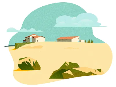 Spain flat illustration modern simple travel