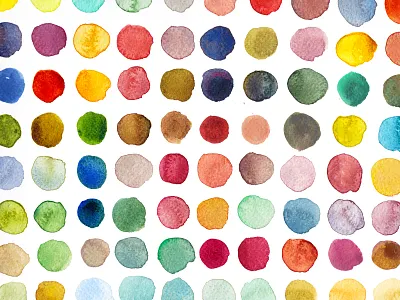 Color Mixing Excercise - Watercolor Circles bubbles circles color colors excercise mixing polka pattern spots watercolor