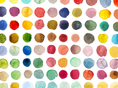 Color Mixing Excercise - Watercolor Circles bubbles circles color colors excercise mixing polka pattern spots watercolor