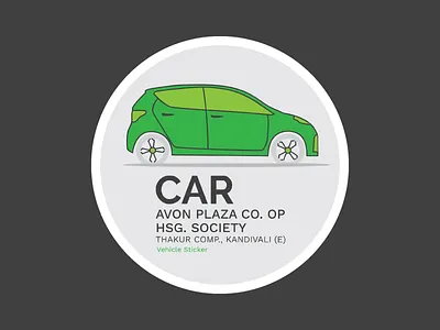 Sticker for parking indication & vehicle inventory car design graphics illustration layout line parking print simple sticker type ux