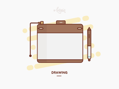 Let's draw! (: adobe brown design draw icon illustration pen tablet vector