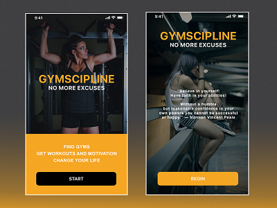 Gymscipline app fitness gym mobile training ui ux workout