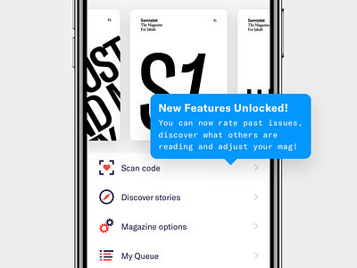 Samizdat 11 app hint magazine onboarding tutorial