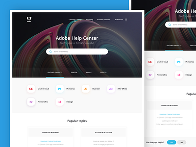 Help Center UI adobe center clean design help layout ui ux web