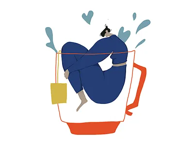 Tea Time! cup passion pottery swim tea woman