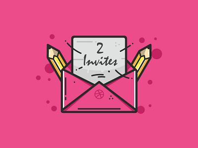 Dribbble Invites 2invites dribbble giveaway illustration invite vector