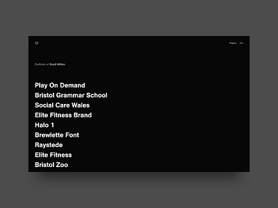 New Folio dark design desktop layout portfolio typography ui ux website