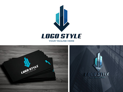 Logo 3d brand building freelance icon idea logo photoshop vector