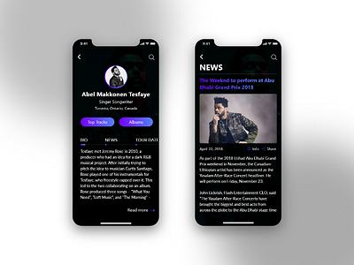 Artist profile concept design adobexd interactiondesign ios socialmob uidesign