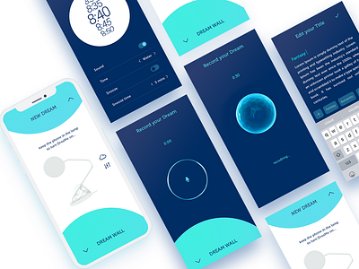 App UI Design blue dream app dreame high fidelity screen record dream ui ui design ux ux design