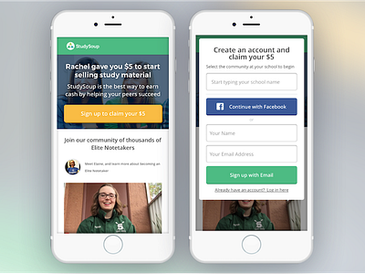 StudySoup Elite Notetaker Referral Program Mobile UI college elite notetaker mobile referral referral program study studysoup ui ux