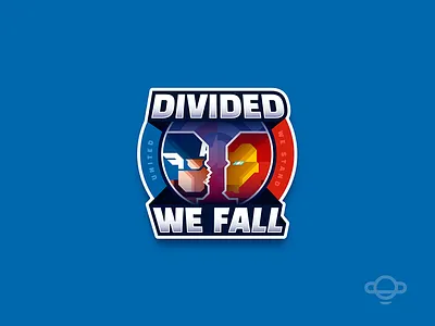 Hero Badge Design - Divided We Fall badge captain america challenge hero iron man marvel