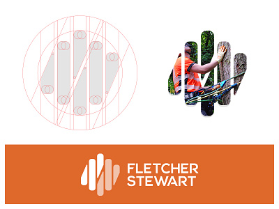 Fletcher Stewart Construction arborist brand identity knot logo mark outdoors performance safety trust