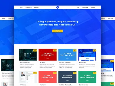 OV Muse adobe muse design interfaces landing page plantillas templates theme ui ux web website