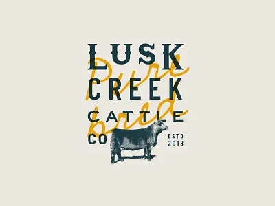 Lusk Creek Lockup brand cattle cow etch logo ranch