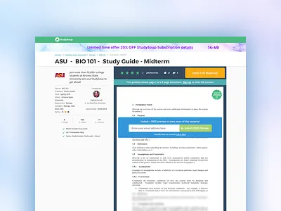 StudySoup Content Details Page Design college study guide studysoup ui ux web design