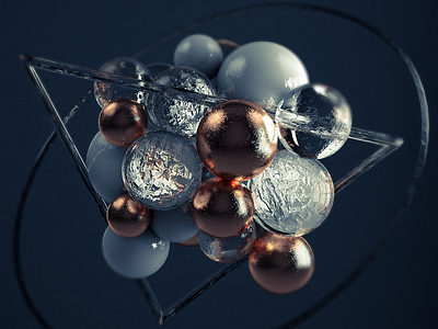 Still life #1 3d abstract c4d cinema4d geometry reflection spheres still life