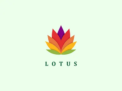 lotus color flower icon leaf logo logogram logos lotus monogram pictogram