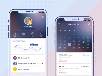 UI app application calendar flat ios trade ui violet