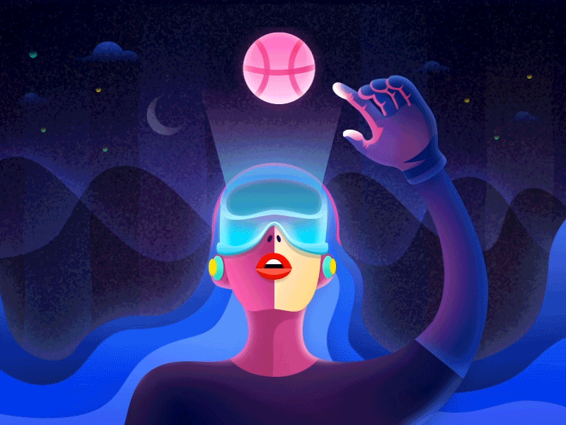 hello dribbble! illustration motion vr