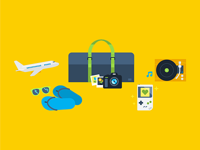 For Fun accessories fun icons illustration persona social travel