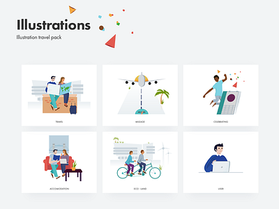 Go travel characters illustrations travel illustrations