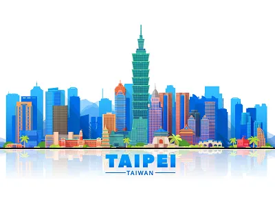 Taipei backgrounds landmarks skyline taipei taiwan white