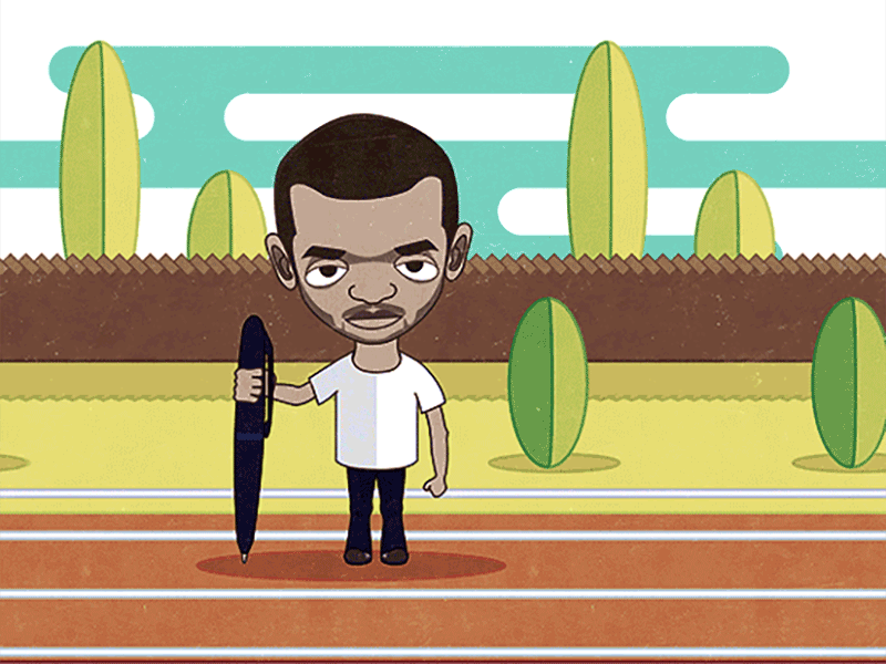 Cartoon of me after effects cartoon funny illustration illustrator motion plant running track track