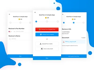 Fax sending and receiving app clean fax minimal ui ux