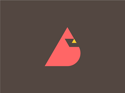 Cardinal bird branding brown cardinal icon logo mark red