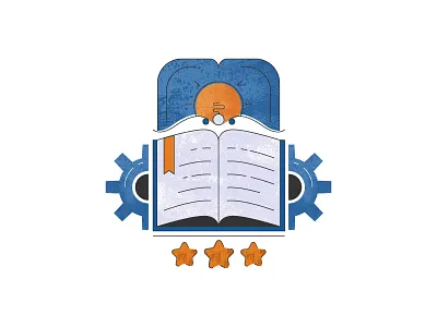 Book achievements art banner book clock gear illustartion paper purple starts target vector