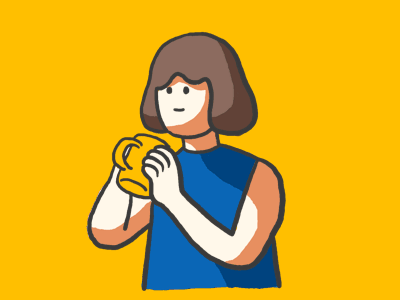 Tea Time animation blue color colour design gif graphic illustration relax yellow