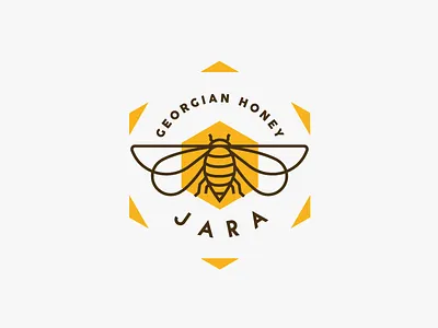 Jara Honey bee georgian honey logo