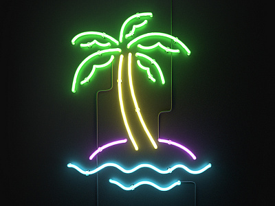 No Users icon 3d aforox c4d deserted design icon neon octane palm render yolo yoloapp
