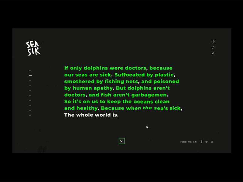 Sea Sick Website design environment green manifesto motion sea sick trippy ux website