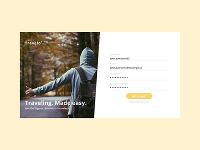 Daily UI #001 - My first design for the Daily UI challenge daily ui daily ui 001 register ui