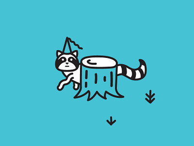 Trash Panda Party illustration line party racoon trash panda