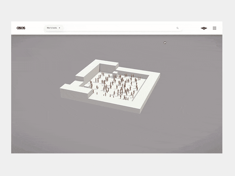 Perspective view e-commerce exploration 360 3d asos collections concept ecommerce fashion perspective shop view