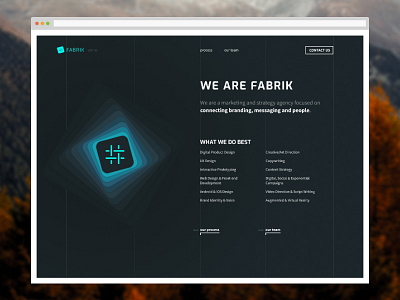 Fabrik Website Design blue dark ui ux web