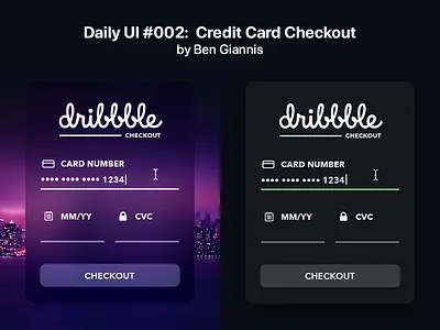 Credit Card Checkout blur checkout credit card dailyui interface pay type web