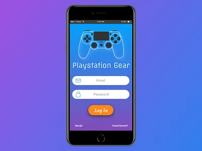 Playstation Gear app control daily ui email figma ios login mobile playstation sign in ui